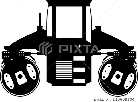Silhouette of Road Roller Compactor Icon in Flat Style. Vector Illustration Silhouette of Road Roller Compactor Icon in Flat Style. Vector Illustration 110698304