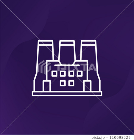 factory or plant icon, line vector 110698323