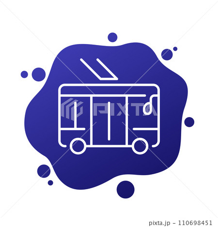 trolleybus line icon, city transport vector trolleybus line icon, city transport vector 110698451