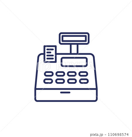 cash register machine line icon 110698574
