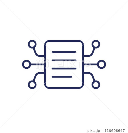 compiling data line icon with a document 110698647