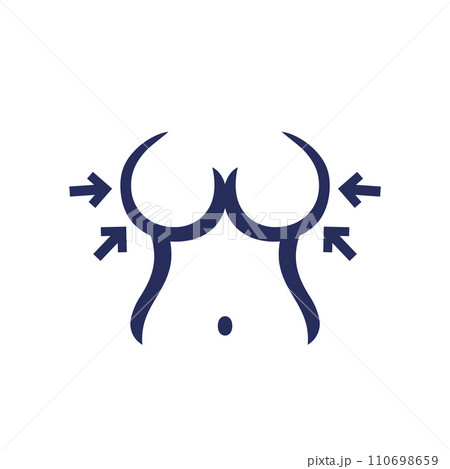breast reduction surgery icon on white 110698659