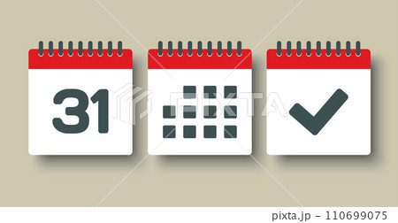 Vector icon page calendar - 31 day, agenda, done Vector icon page calendar - 31 day, agenda, done 110699075