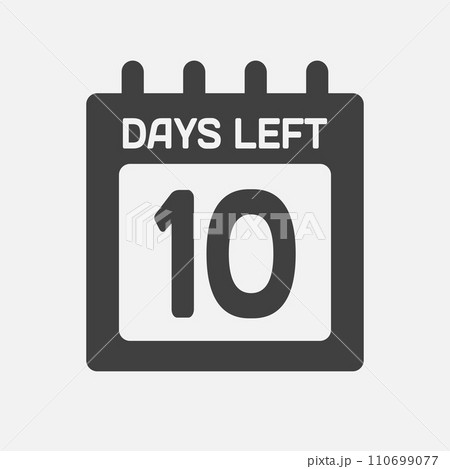 Countdown daily page calendar icon - 10 days left Countdown daily page calendar icon - 10 days left 110699077