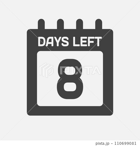 Countdown daily page calendar icon - 8 days left 110699081