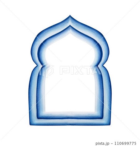 Watercolor Moroccan arabian mosaic illustration isolated on white background. Muslim blue hand drawn frame for holiday Ramadan Kareem or Eid Al Adha 2024. For designers, prints, postcards, wrapping Watercolor Moroccan arabian mosaic illustration isolated on white background. Muslim blue hand drawn frame for holiday Ramadan Kareem or Eid Al Adha 2024. For designers, prints, postcards, wrapping 110699775