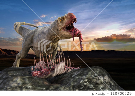イラスト原画　獲物を狙うティラノサウルス 「暴君」 イラスト原画 獲物を狙うティラノサウルス 「暴君」 CG