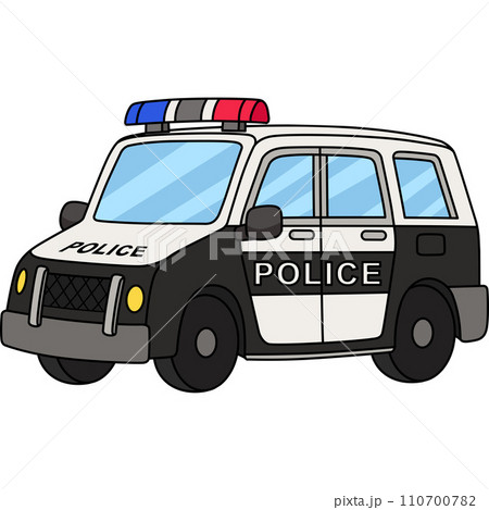 Police Car Cartoon Colored Clipart Illustration 110700782