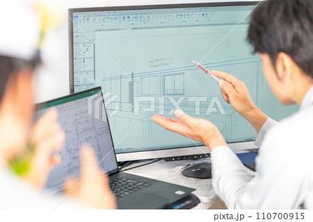 三次元CAD　立体的　3DCG　建築設計　プロジェクト管理　内観　2人 110700915