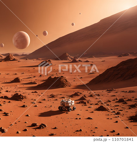 AI-generated content. A mars rover on the red planet. AI-generated content. A mars rover on the red planet. 110701841