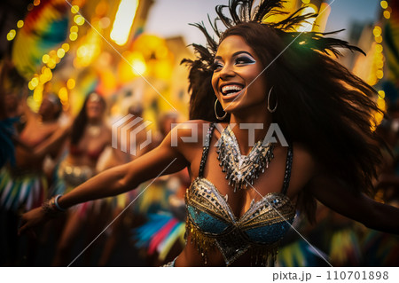 Rio Carnival Dancer in Vibrant Costume Rio Carnival Dancer in Vibrant Costume 110701898