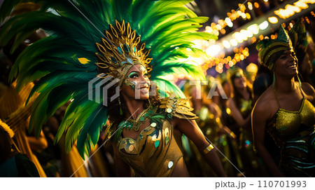 Rio Carnival Dancer in Vibrant Costume Rio Carnival Dancer in Vibrant Costume 110701993