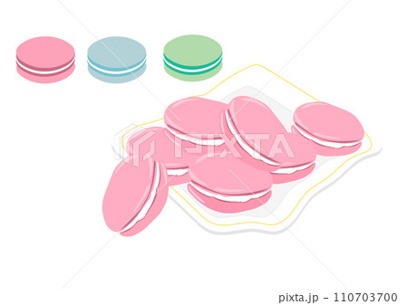 シンプルなマカロンのイラスト シンプルなマカロンのイラスト 110703700