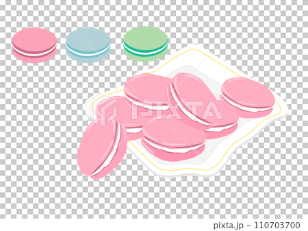 シンプルなマカロンのイラスト シンプルなマカロンのイラスト 110703700