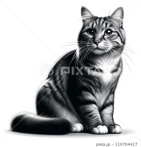 イラスト原画 「見上げる猫」 見上げる猫のイラスト素材 [110704427] - PIXTA