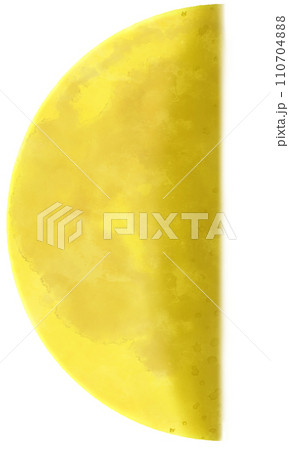 下弦の月　リアルな半月のイラスト素材 110704888