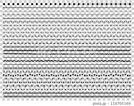 手描き風のライン素材セット 110705169