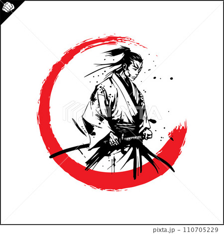 Samurai. Japan warrior whith katana sward. Samurai. Japan warrior whith katana sward. 110705229