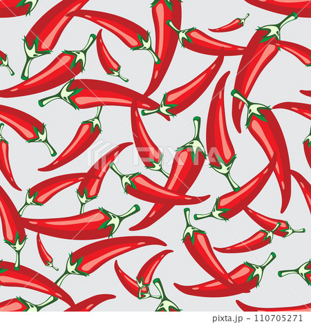 Red hot pepper. Seamless Texture Pattern Vector. Eps. 110705271