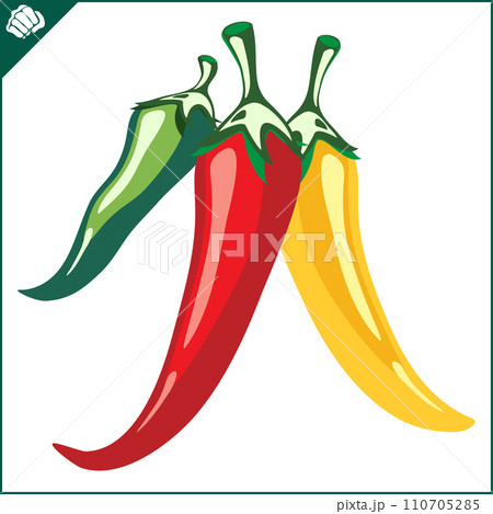 Red hot pepper. Vector. Eps. Red hot pepper. Vector. Eps. 110705285