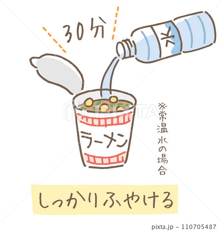 カップヌードル　水で戻す　30分 110705487