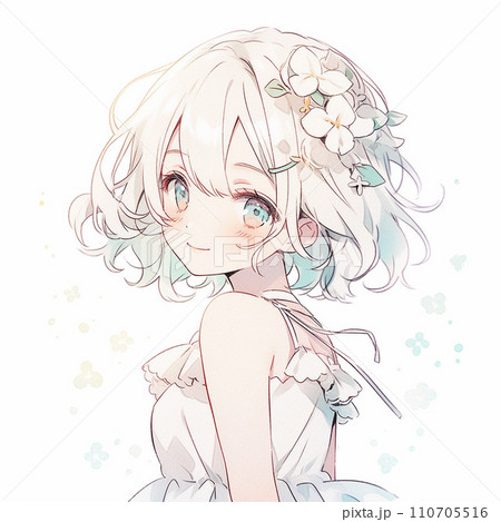 ワンペースを着た少女のイラスト 110705516