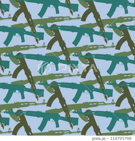 AK. Kalashnikov Russian Soviet rifle gun...のイラスト素材 [110705706] - PIXTA