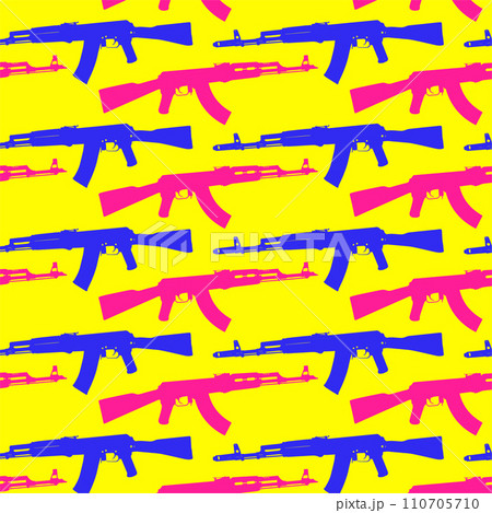 AK. Kalashnikov Russian Soviet rifle gun steamless texture. Vector. Eps. 110705710