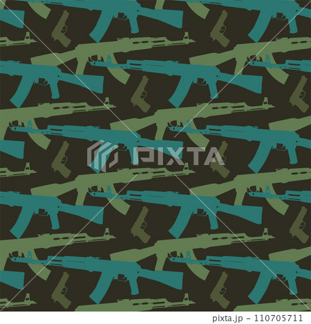AK. Kalashnikov Russian Soviet rifle gun steamless texture. Vector. Eps. 110705711