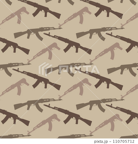 AK. Kalashnikov Russian Soviet rifle gun steamless texture. Vector. Eps. 110705712