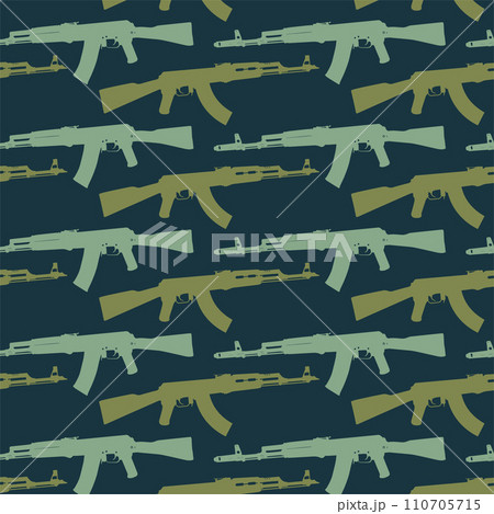 AK. Kalashnikov Russian Soviet rifle gun steamless texture. Vector. Eps. 110705715