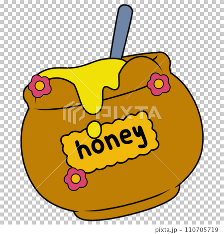 The illustration of a honey jar 110705719