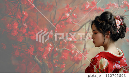 着物美人の背景画像_vol.03 110705898