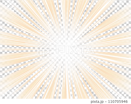 マンガの効果線風のフラッシュ背景素材_オレンジ色 110705946