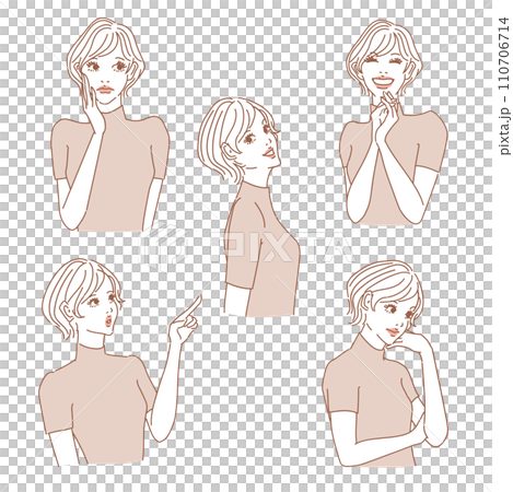 短髮女上半身 110706714