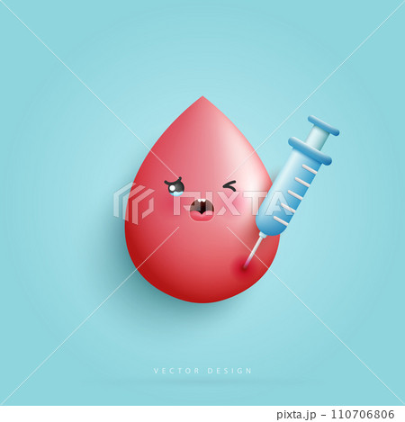 Cartoon blood is hurt and sad unhealthy Infected blood affects health. blood and syringe. health care, hospital. cartoon character style. vector design. Cartoon blood is hurt and sad unhealthy Infected blood affects health. blood and syringe. health care, hospital. cartoon character style. vector design. 110706806