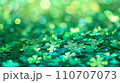 Shamrocks Glittering with Golden Bokeh Lights 110707073