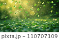St. Patrick's Day Celebration with Clover Confetti and Soft Green Bokeh Lights 110707109