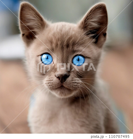 見つめる青い猫001 110707495