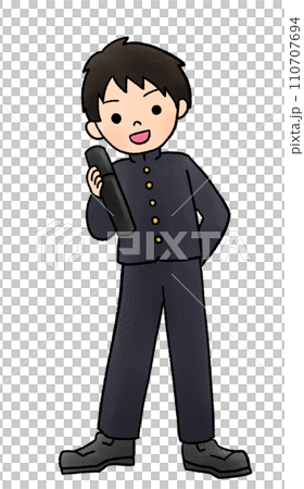 畢業典禮男學生手繪插畫 110707694