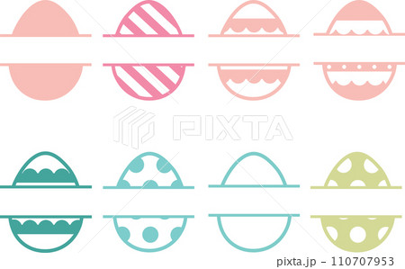Easter Eggs Split Name Frame Spring, Easter, Tulips Flower, Happy Easter Vector Illustration File 110707953