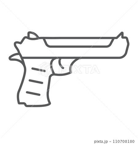 Desert eagle gun thin line icon, army and...のイラスト素材 [110708180] - PIXTA