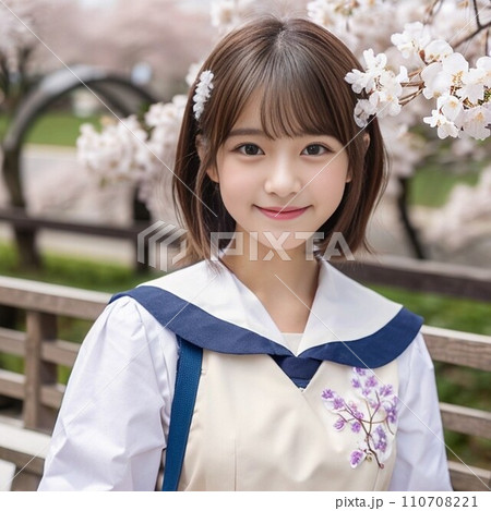桜を楽しむ少女(Generative AI) 桜を楽しむ少女(Generative AI) 110708221