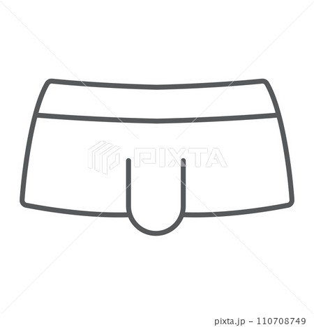 Sexy men underwear thin line icon, clothing and underpants, male underpants sign, vector graphics, a linear pattern on a white background, eps 10. 110708749