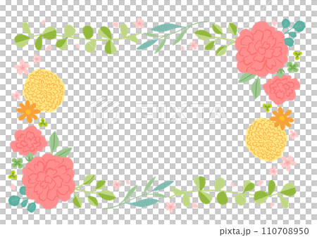 色彩繽紛的花卉植物框架背景素材 色彩繽紛的花卉植物框架背景素材 110708950