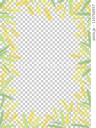 Mimosa frame illustration background material Mimosa frame illustration background material 110708957