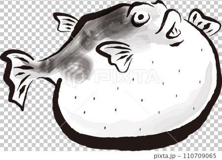 ふぐのイラスト 墨絵風 ふぐのイラスト 墨絵風 110709065