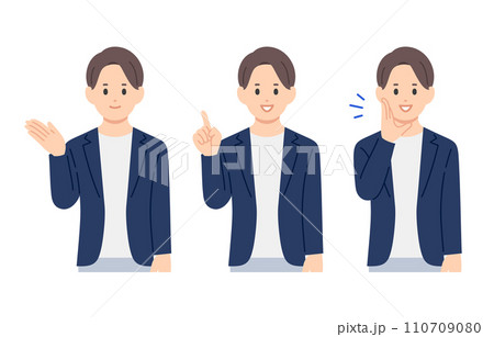 案内・指差し・呼びかけのポーズをするビジネスパーソン男性のセット【人物ベクターイラスト素材】 案内・指差し・呼びかけのポーズをするビジネスパーソン男性のセット【人物ベクターイラスト素材】 110709080