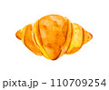 Croissant hand drawn watercolor 110709254