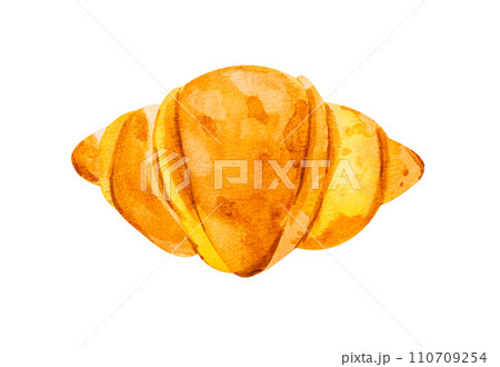 Croissant hand drawn watercolor Croissant hand drawn watercolor 110709254